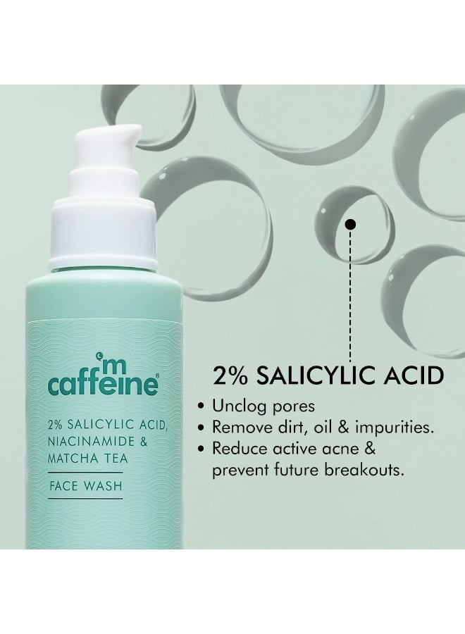 mcaffeine 2% Salicylic Acid Niacinamide & Matcha Tea Face Wash|Anti Acne Cleanser For Pimples|Suitable For Acne Prone & Oily Skin|Fights 99% Bacteria|Sulphate Free Face Wash For Women And Men-100 Ml - Image 4